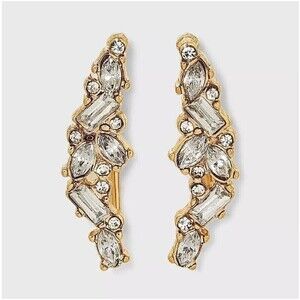 SUGARFIX by BaubleBar Crystal Cluster Ear Crawlers Earrings NWT